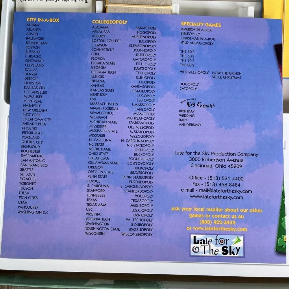 America! In-A-Box Board Game by Late for the Sky Monopoly Style Game  - Picture 5 of 10